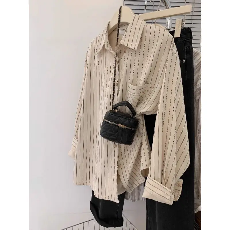 

Summer Men's Striped Long Sleeve Shirt Large Size 300 Pounds 2026 Year Design Sensation Shirt Quality Top Outerwear