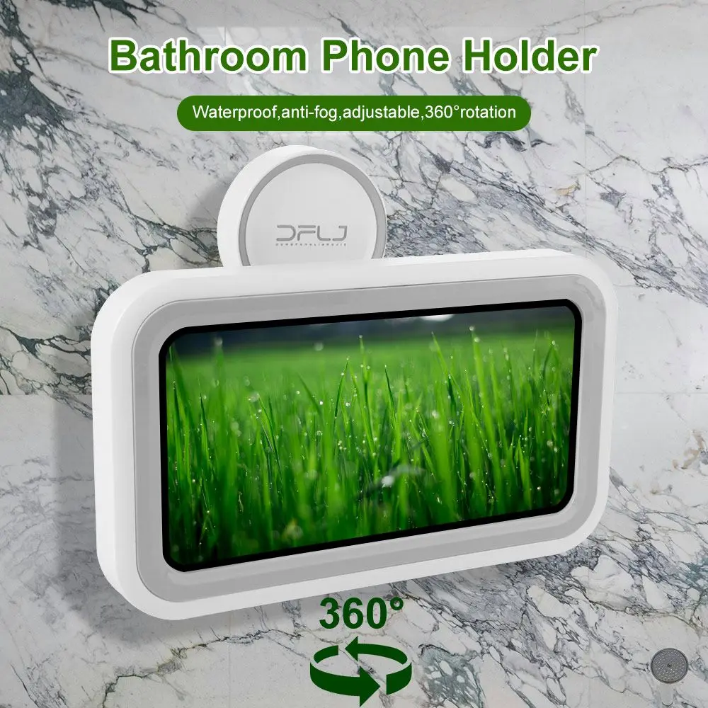 

Suction Cup Bathroom Phone Holder Rotatable High Sensitivity Waterproof Phone Mount Stand Anti-Fog Easy Installation