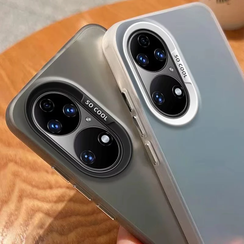 Para huawei p50 caso huawei p50 pro capa de telefone ABR-LX9 JAD-AL50 JAD-LX9 caso p50e p50pro luxo metálico aurora pele fosco capa
