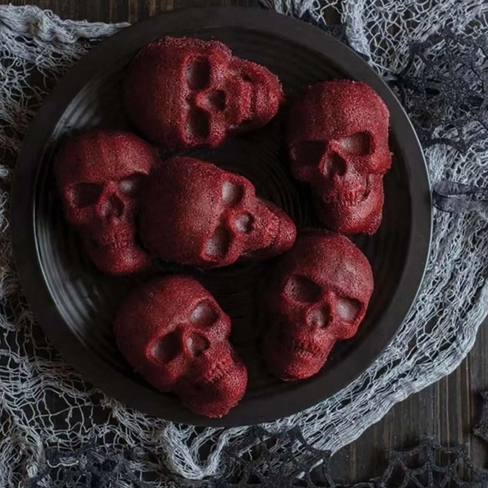 3D Skull Molds Halloween Skull Baking Mold Realistic High Temperature Resistance Skeleton Cake Mold Aluminum
