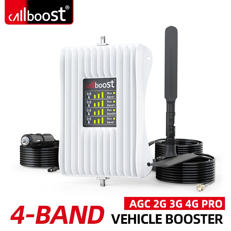 Car repeater gsm 2G 3G 4G cellular amplifier for vehicle booster 900 1800 2100 2600 cell phone network 800 B20 700 antenna kit