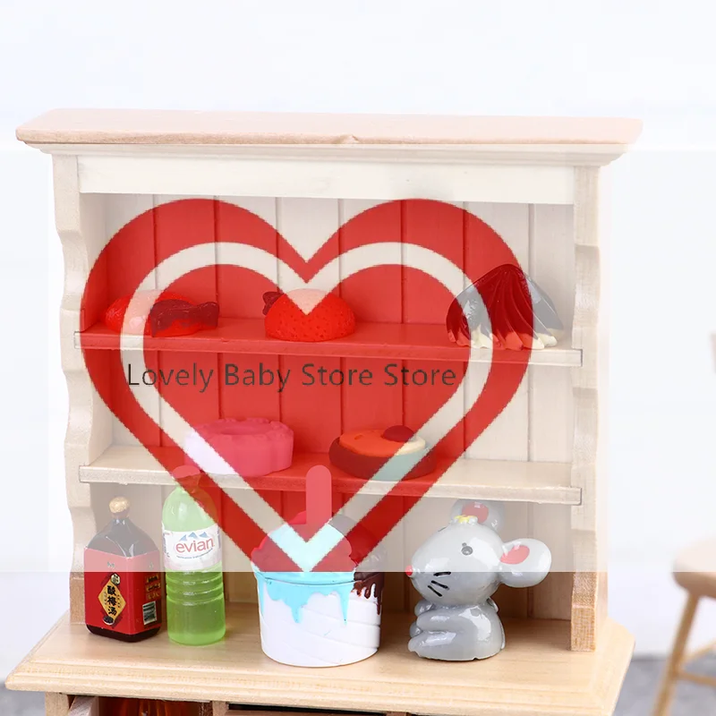 

【BS】1:12 Dollhouse Miniature Wood Display Cupboard Shelf Cabinet decoration Painted