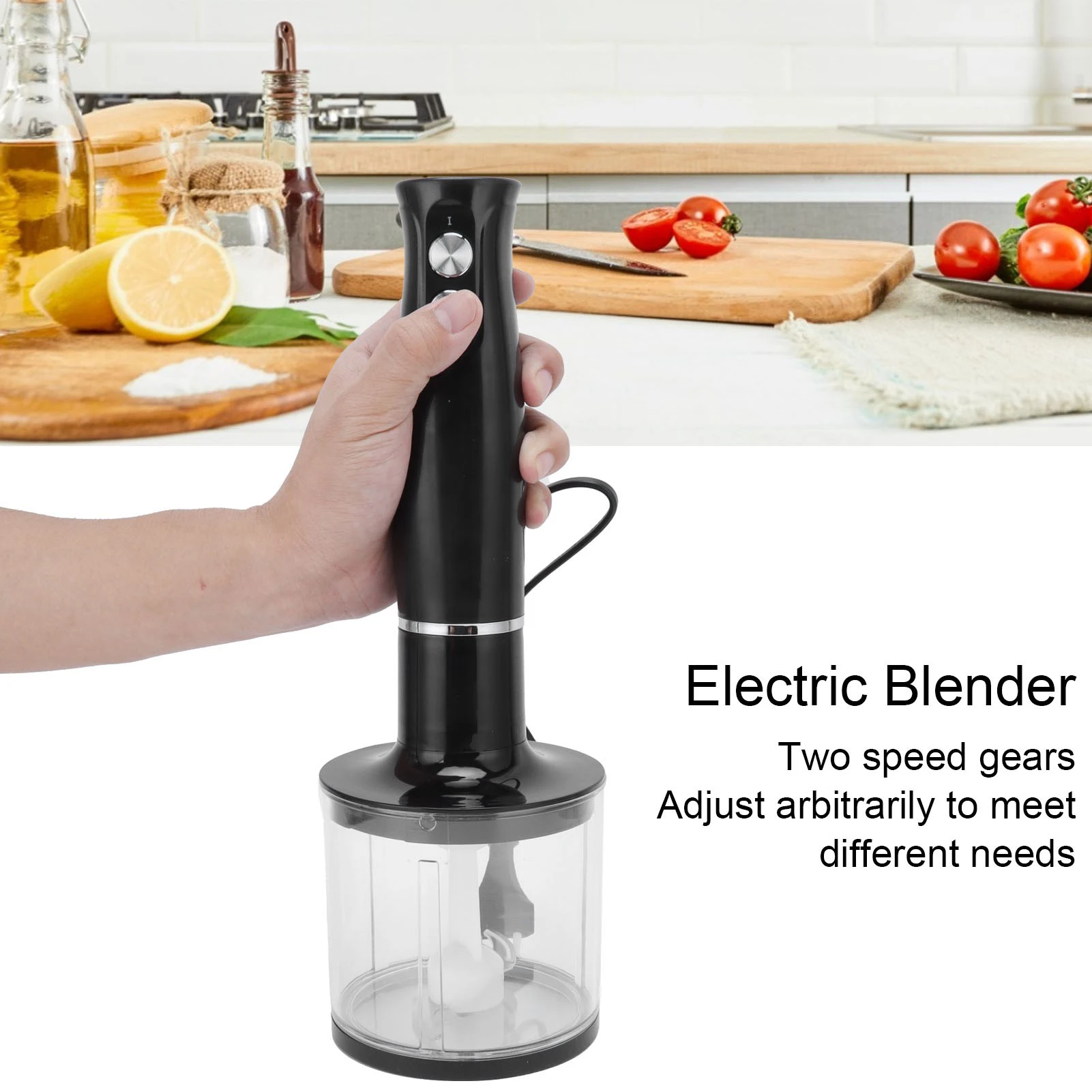 

500W 4 in 1 Electric Stick Hand Kitchen Blender Food Processor Egg Whisk Mixer Juicer Meat Grinder EU Plug 220V