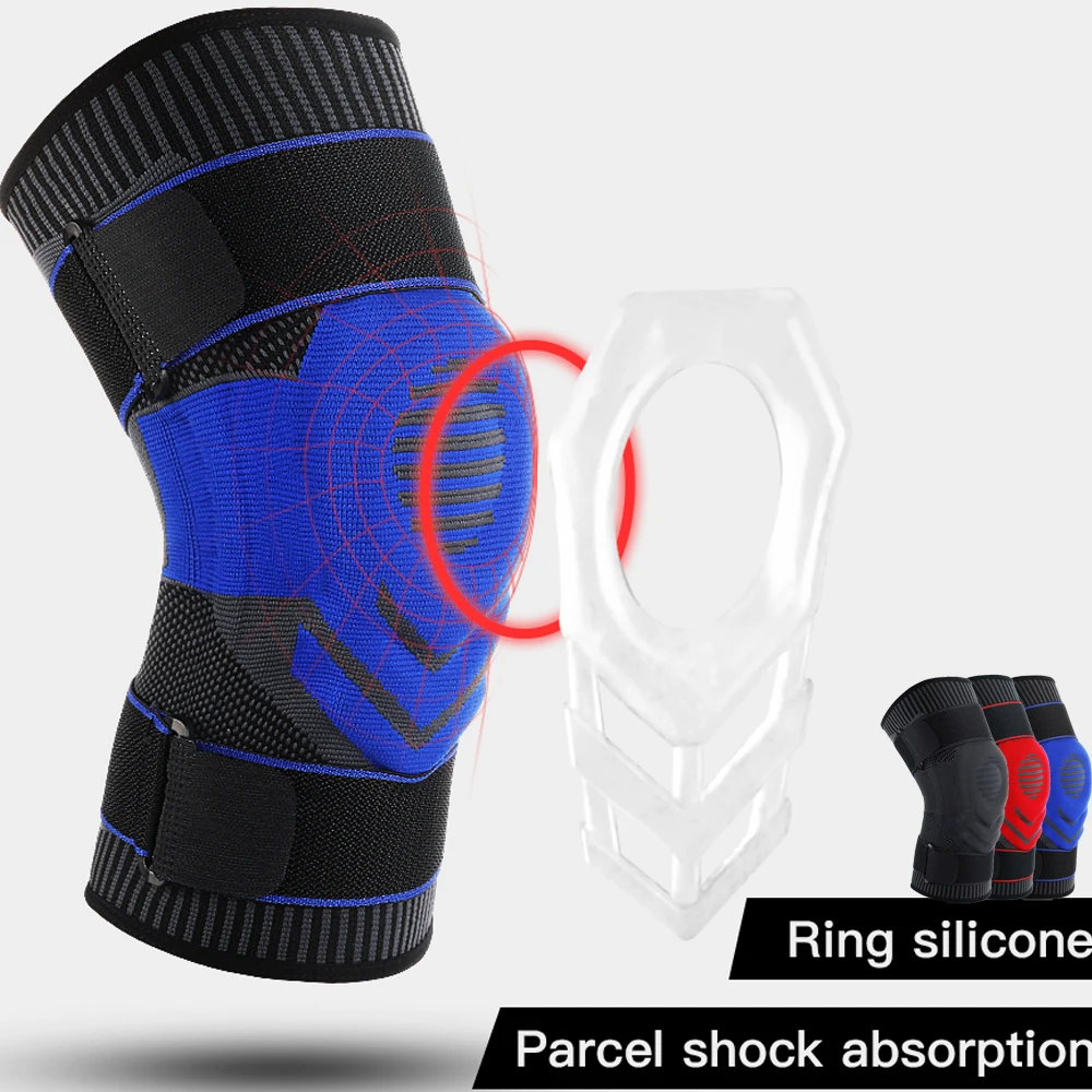 1PCS Knee Brace For Sport Knee Support Kneepad Silicone Spring Patella Protector Running Volleyball Rodilleras Joelheira