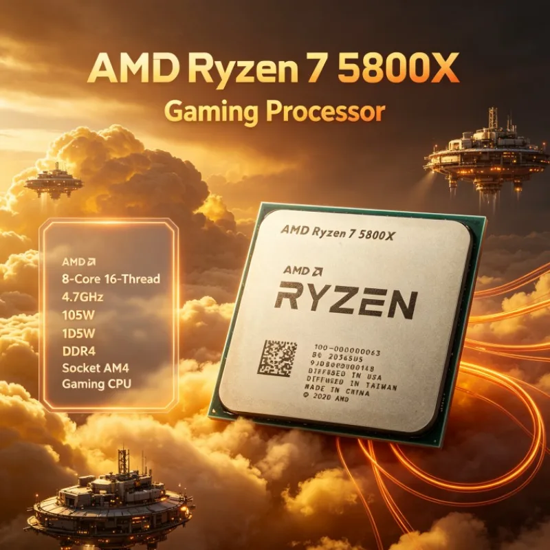 AMD Ryzen R7 5800X Desktop Computer Processor 8-Core 16-Thread 3.8GHz 7nm 32M L3 AM4 Type-C