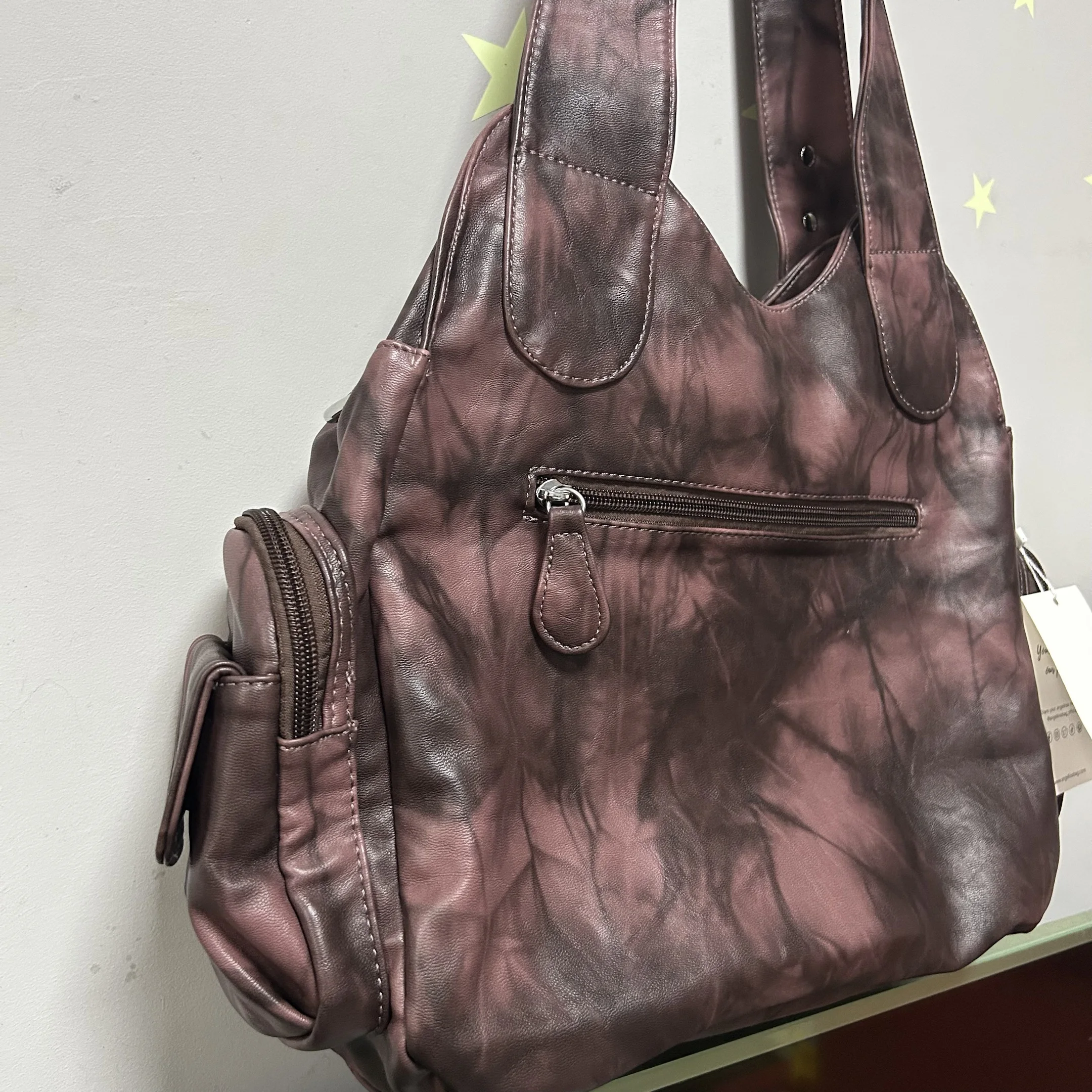 Vintage-Tasche Damen Mode-Handtaschen PU-Leder Schultertaschen Damen-Umhängetasche Große Kapazität Schulter-Handtasche Bolsa Feminina – Detail 6