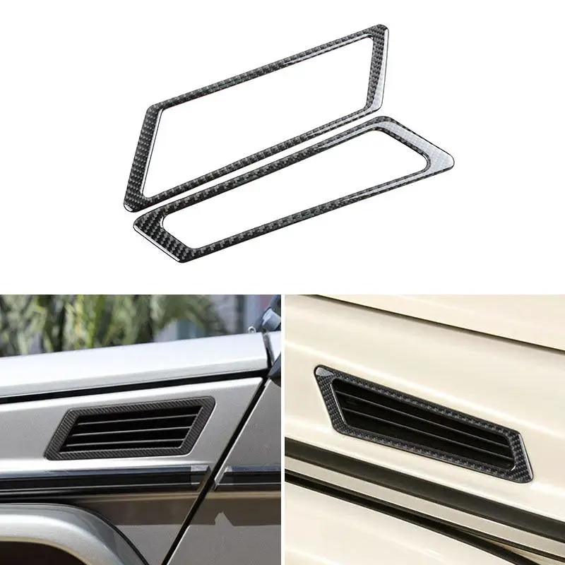 

2 шт. для Mercedes-Benz G-Class W463 2007-2018, мягкая накладка на крыло из углеродного волокна, боковая накладка на выходе воздуха