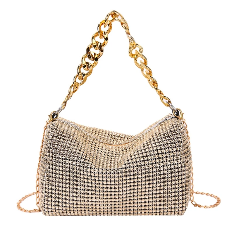 Delicate Shoulder Bag Evening Bag Glitter for Rhinestone Crossbody Bag Underarm Bag Handbag for Outdoor Gatherings