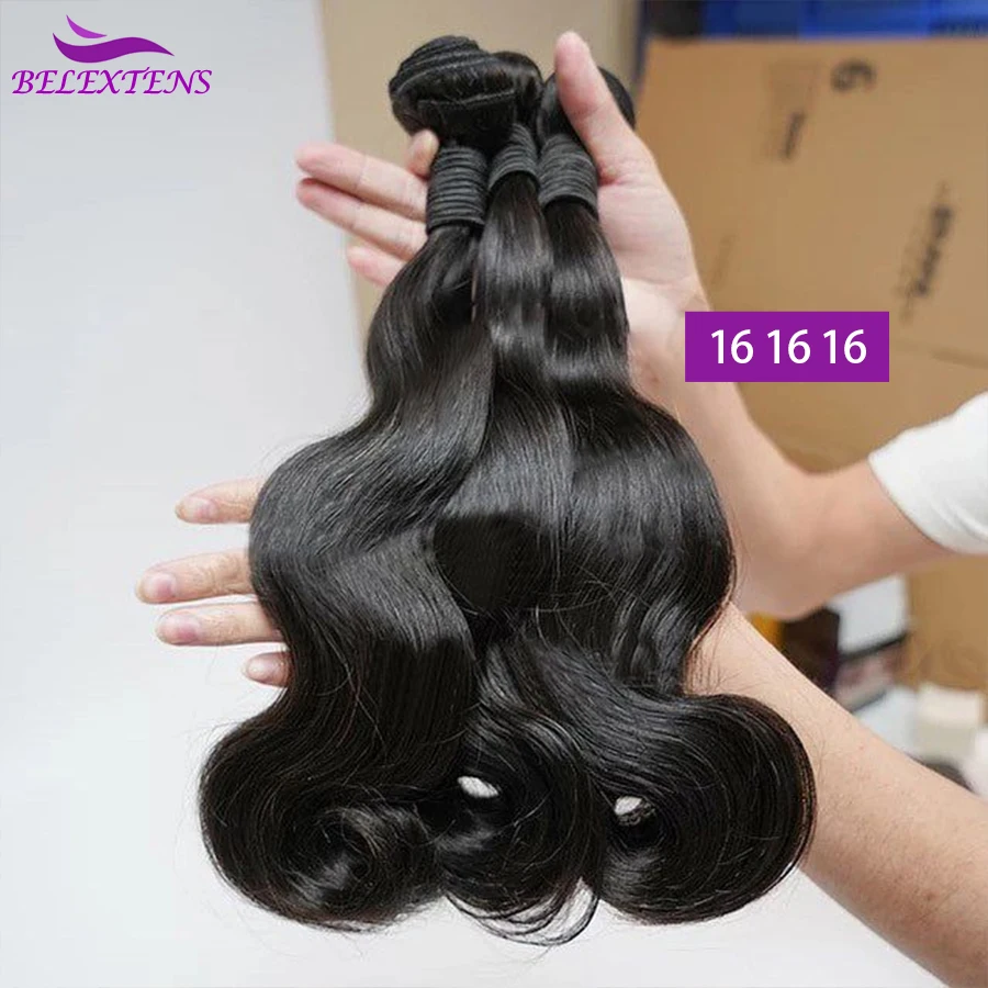 28 30 32 Inch Body Wave Bundles Human Hair Brazilian Raw Hair Weave Bundles Remy Human Hair Extensions 2-5 Days Fast Shipping