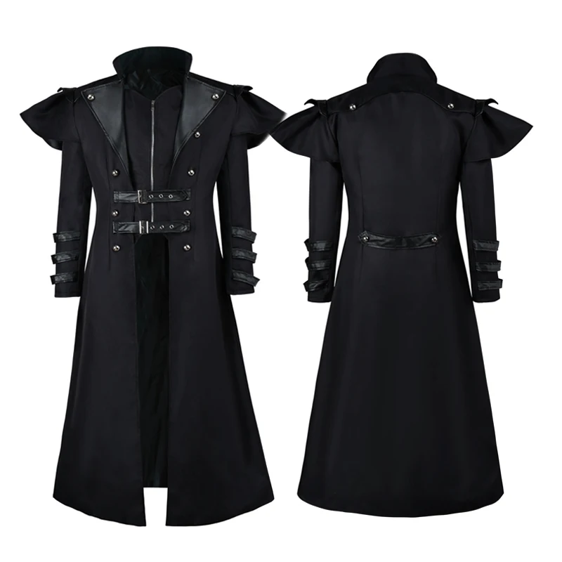 Men's Steampunk Gothic Long Tr - Trench Coat Men บทวิจารณ์และราคา