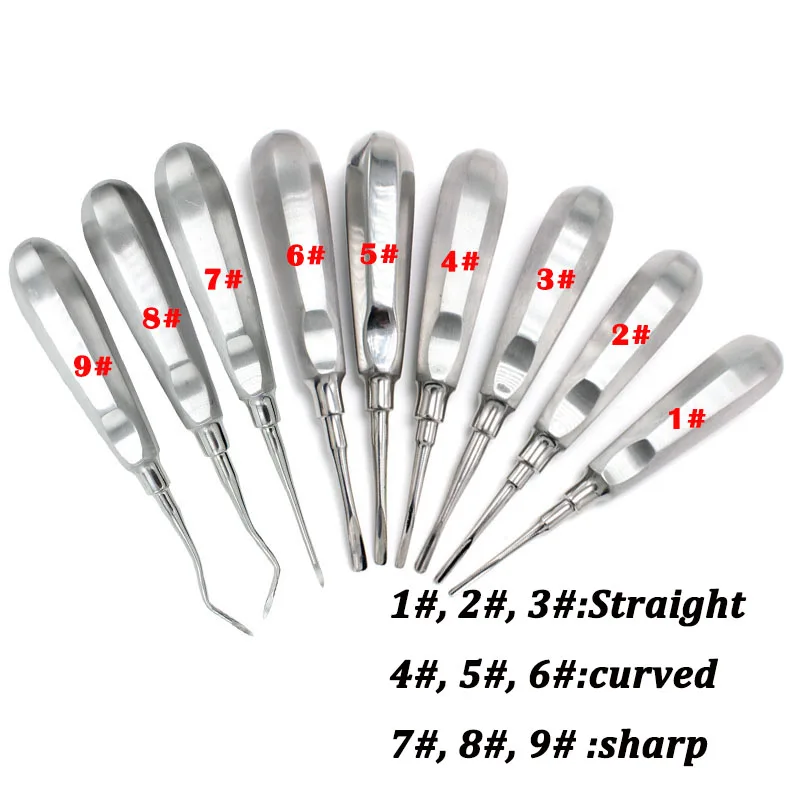 Dental Elevator Tooth Elevator Stright Curved Root Elevator Dentist Tools Dental Lab Instrument