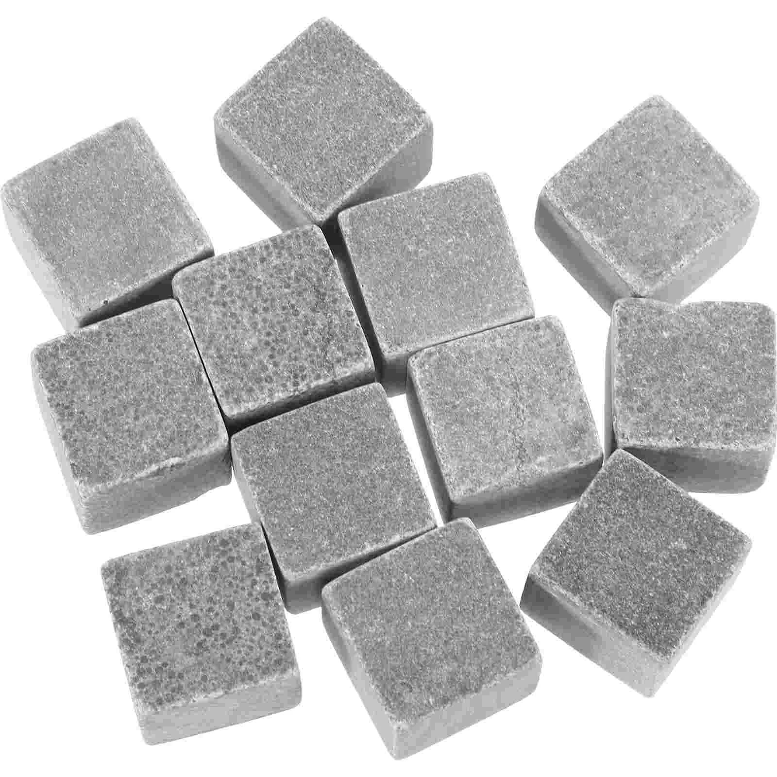 

12 Pcs The Cream Whiskey Stone Cubes Accessory Beverage Cooling Stones Household Reusable Grey