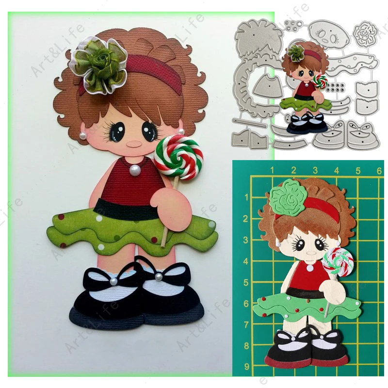 

Super Cute Girl New Metal Cutting Dies 2022 Child Crafts Stencils for Scrapbooking DIY Album Paper Cards Embossing Die Cut