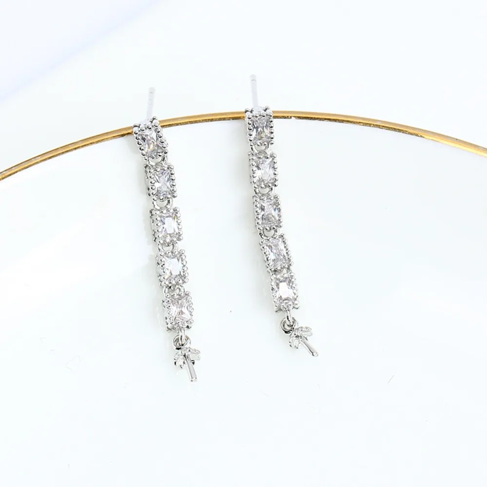 

6PCS S925 Sterling Silver Needle 18K Gold Wrapped Plated Brass Earring Settings Diy Jewelry Pearl Earrings Accessories