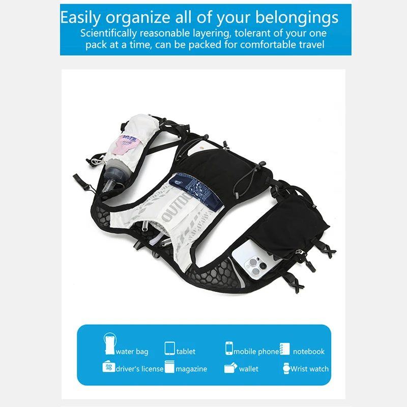 

Running Vest With 1.5L Hydration Bladder For Women Men,Adjustable & Breathable Running Hydration Vest With Reflective Strips