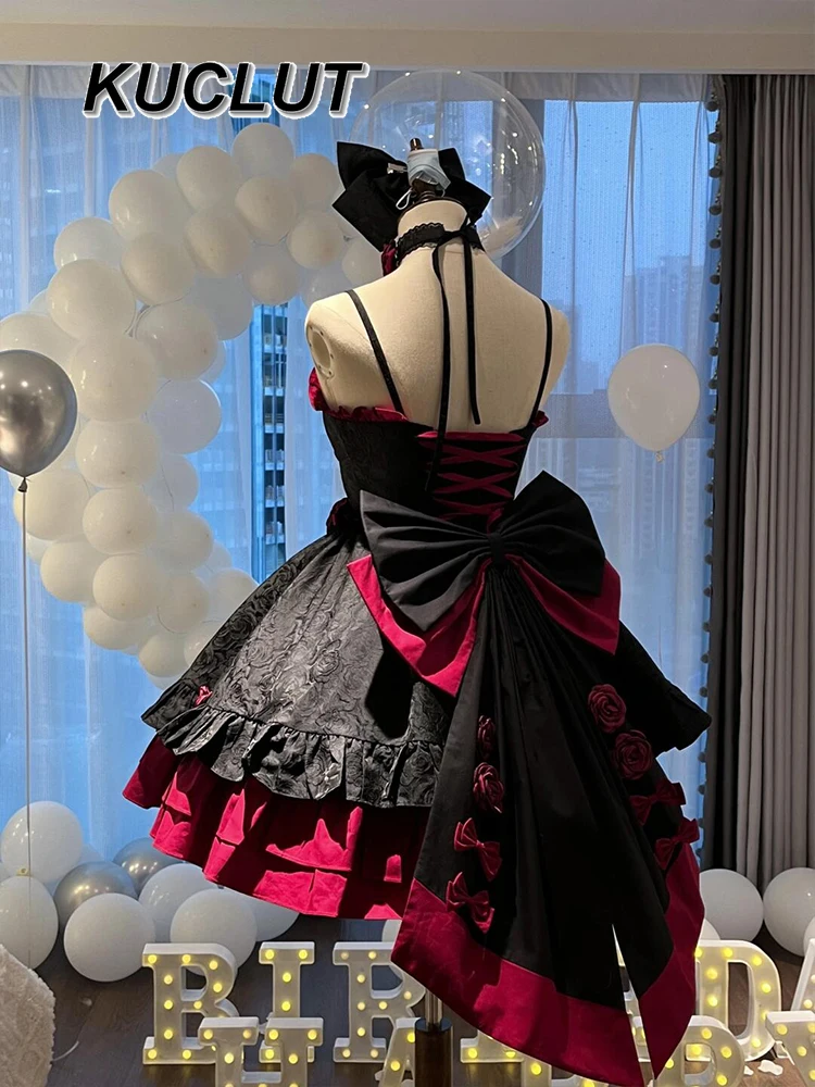 Goth Lolita Dress Jsk Romantic Y2k Sweet Cool Spaghetti Strap Abiti da principessa per le donne 2025 Nuova moda Primavera Estate