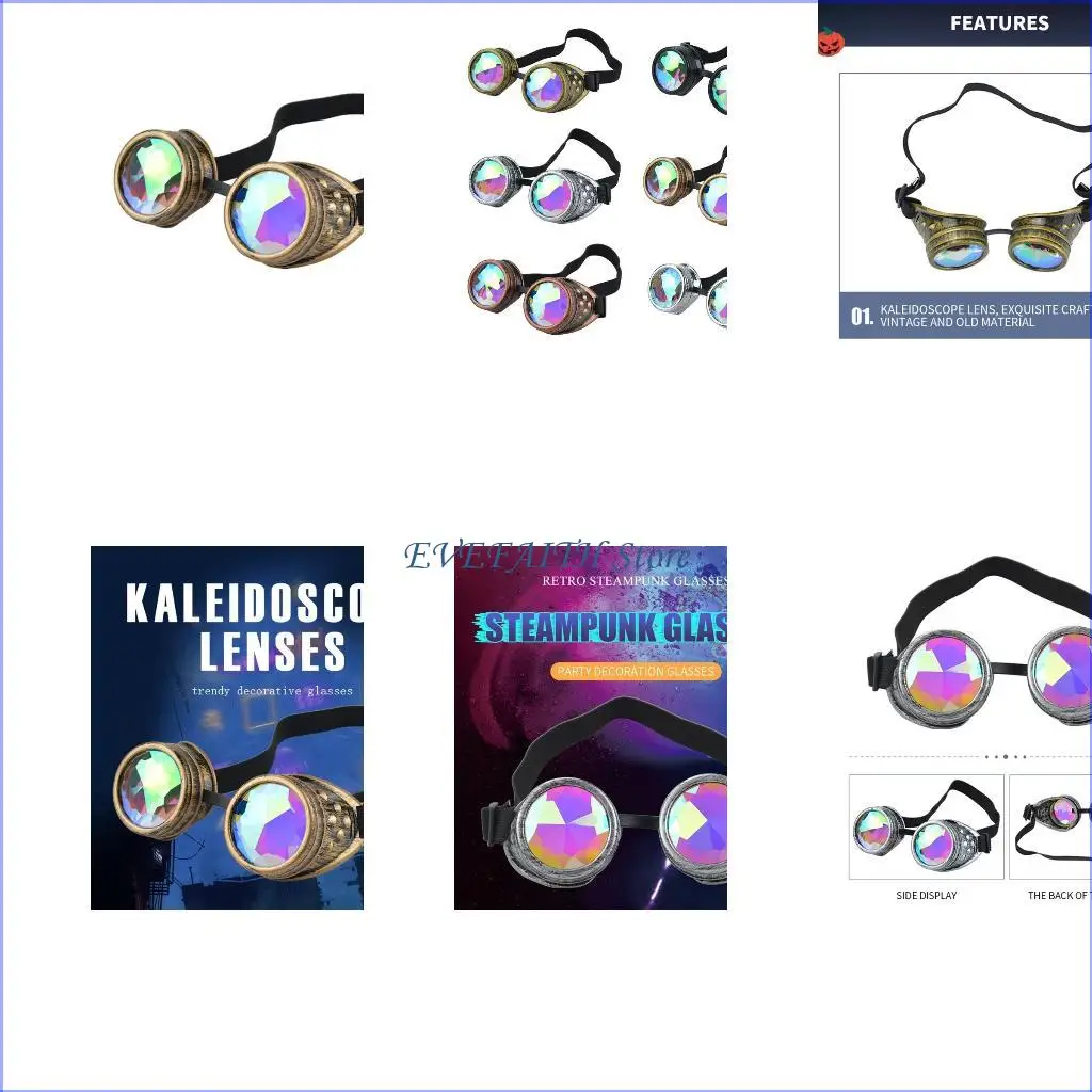 

124B Retro Vintage Victorian Steampunk Goggles Glasses Сварные панк -косплей очки