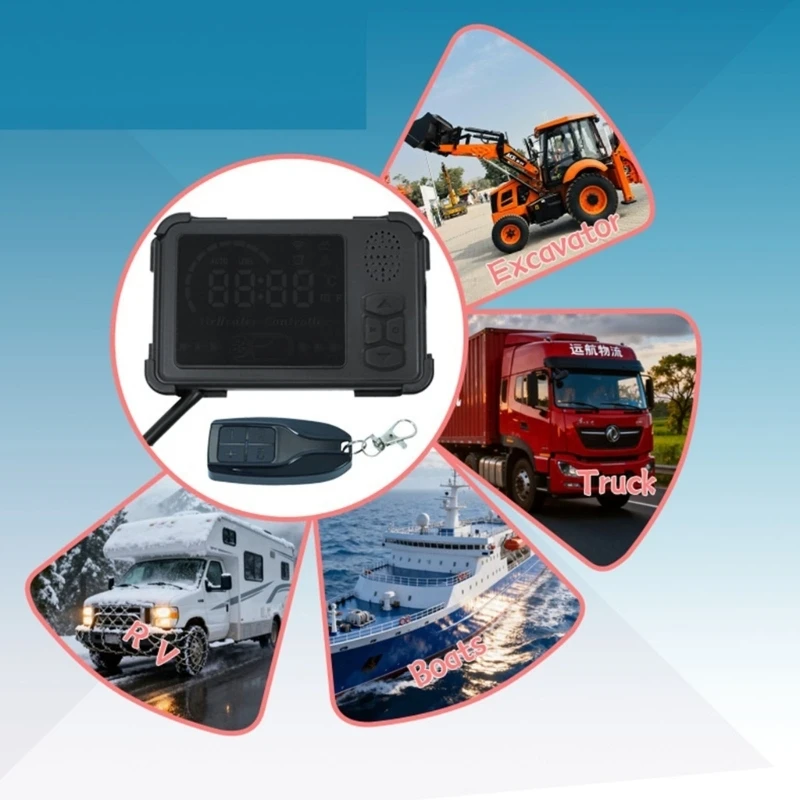 D8KE 12V 24V 1-5KW Vehicle Mounted Parking Heater Featuring LCD Display Remote Control for Trucks Campers