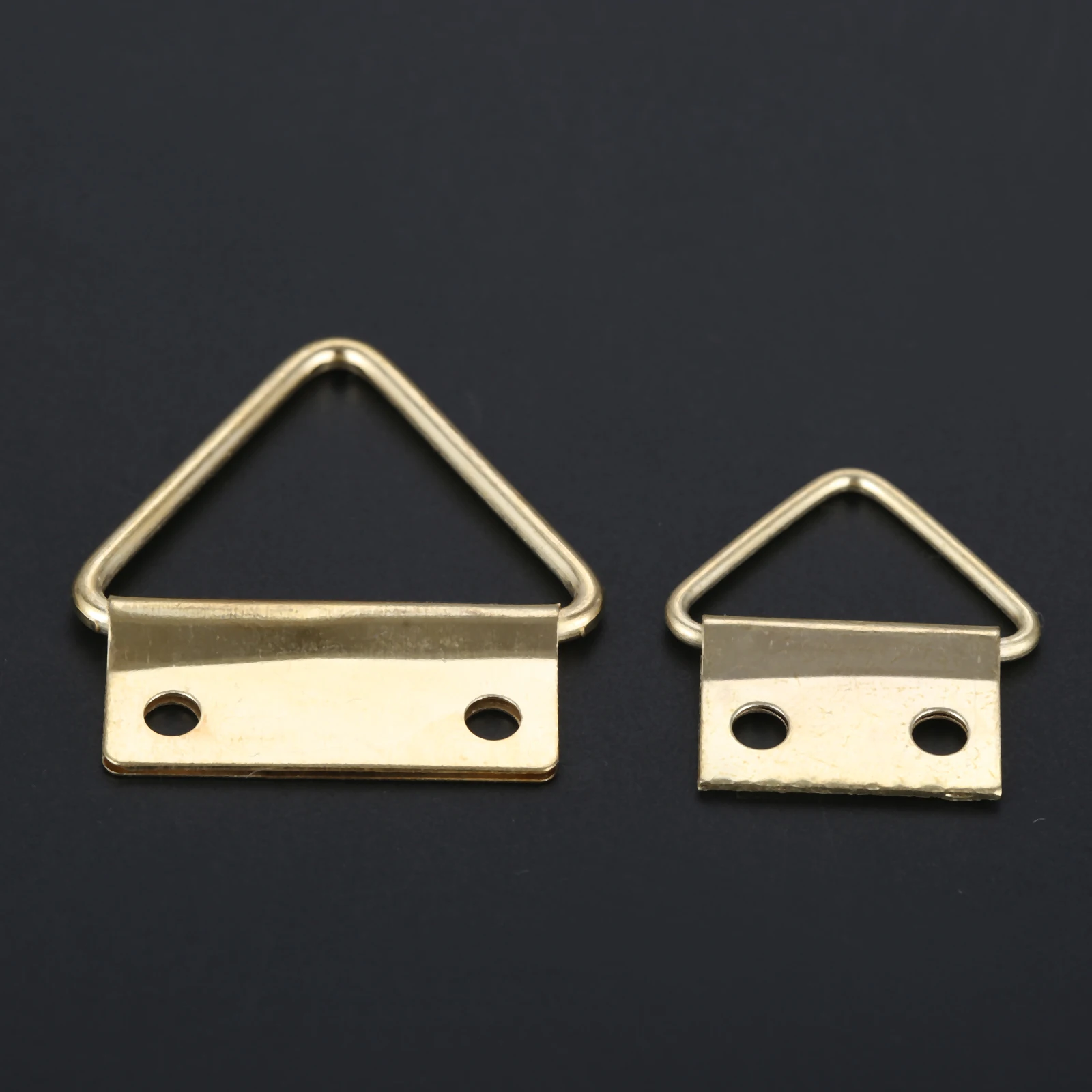 20 Pcs Oro Doppio Foro Triangolo D-Ring Hanging Picture Photo Pittura A Olio Cornice Dello Specchio Gancio di Gancio di Accessori Per Mobili