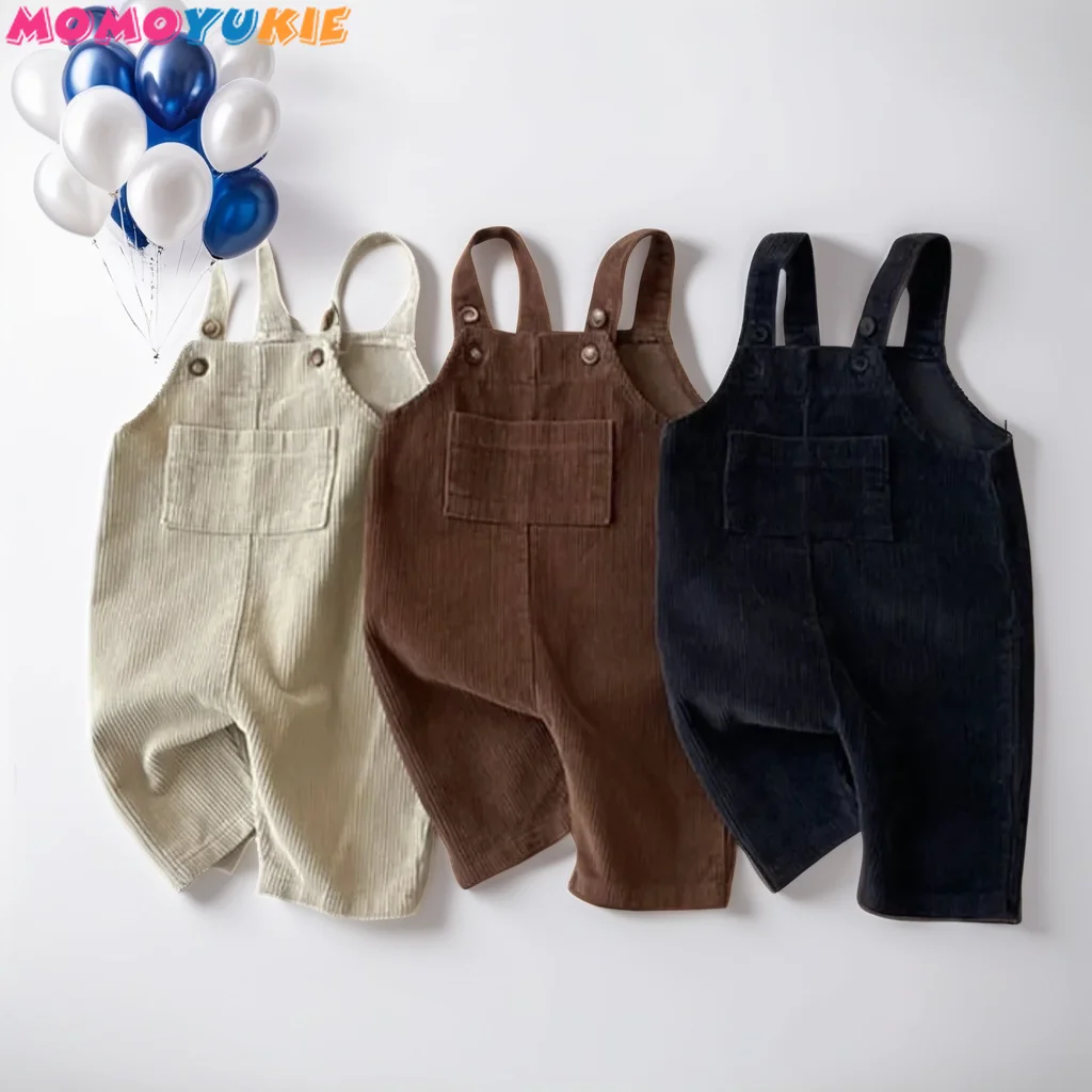 

2023 Newborn Clothes Boy's Corduroy Jumpsuit Autumn Winter Jumpsuits Girl's romper Casual Bib Pants Overalls Baby kids clothes