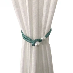 1Pc Pearl Buckle Curtain Clip Adjustable Pull-Out Rope Tie Back European Style Curtain Holdbacks for Drapes Decoration