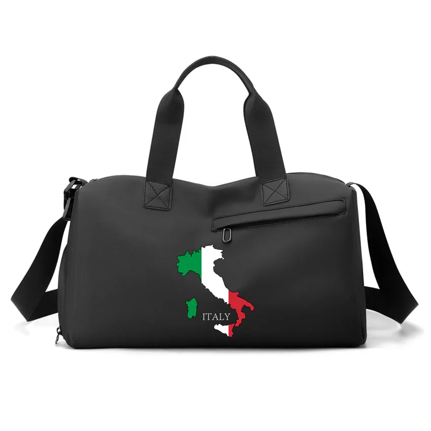 

Fitness Bag Italy Map Printed Shoulder Messenger Bag Wet Dry Separation Men Fitness Sports Bag Women Hand-held Gym Bags Leather