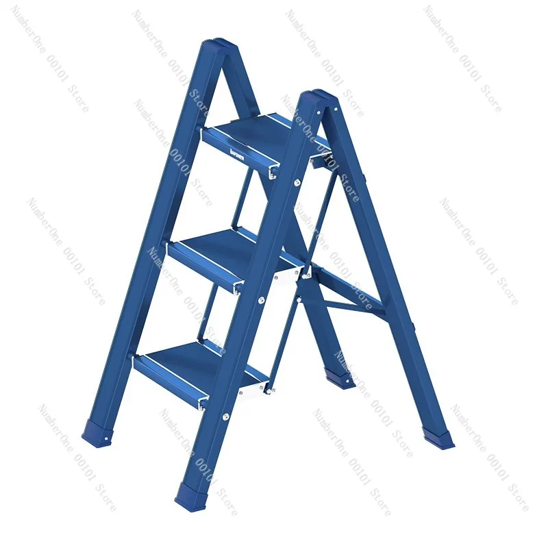Multi-functional Aluminum Alloy Ladder for Home Use, Thickened Three-Step Foldable A-Frame Safety Ladder and Storage Stool
