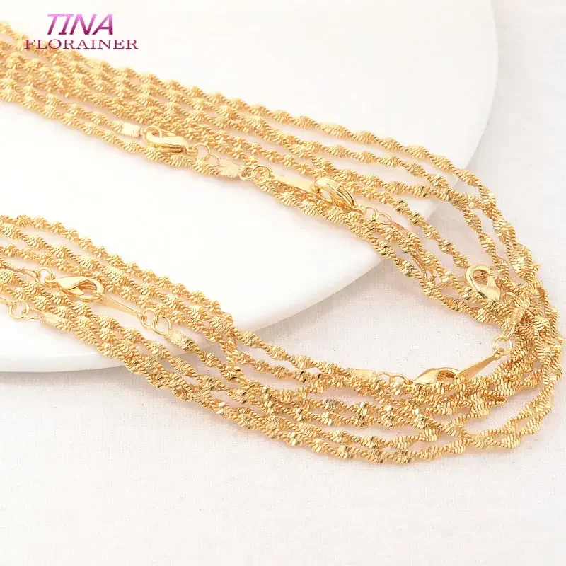 Full Length 45CM 14K Gold Color Brass Necklaces Finished Chains Twist Chain Jewelry Making Supplies Diy Findings Accessories