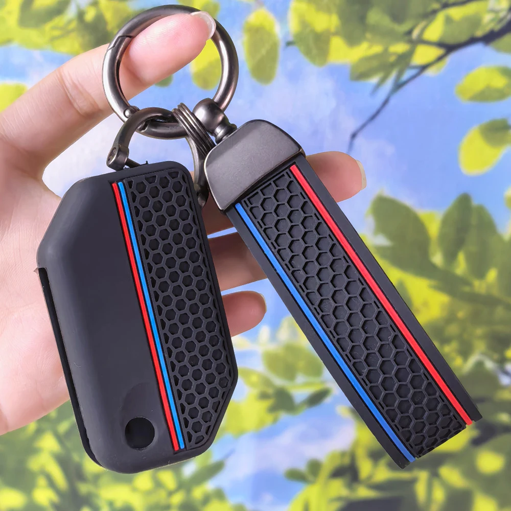 Anti‑Slip Honeycomb Key Case WithKeychain For BMW R1250GS R1200GS C400gt F750GS F850GS R1200RS R1200RT Motorcycle Key Fob Sleeve