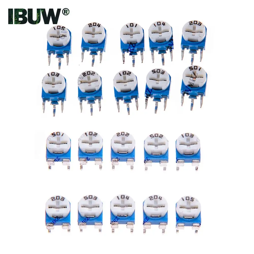 20PCS/500PCS 500R, 1K, 2K, 5K, RM063 RM065 Adjustable resistor Kit (100R, 200R,10K, 20K Variable Resistors for  DIY Electronics