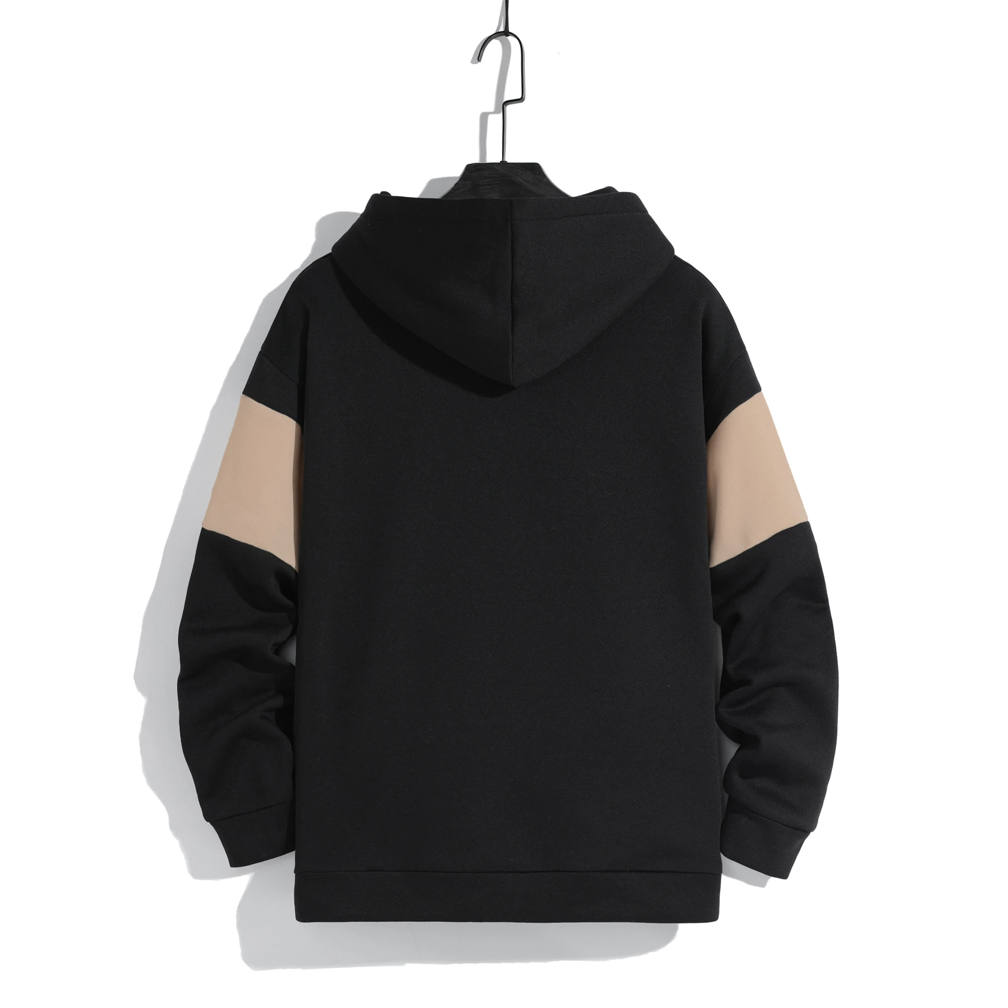 سترة بغطاء للرأس رياضية بأكمام طويلة للرجال من الصوفي الخفيف ، ألوان مرقعة #2