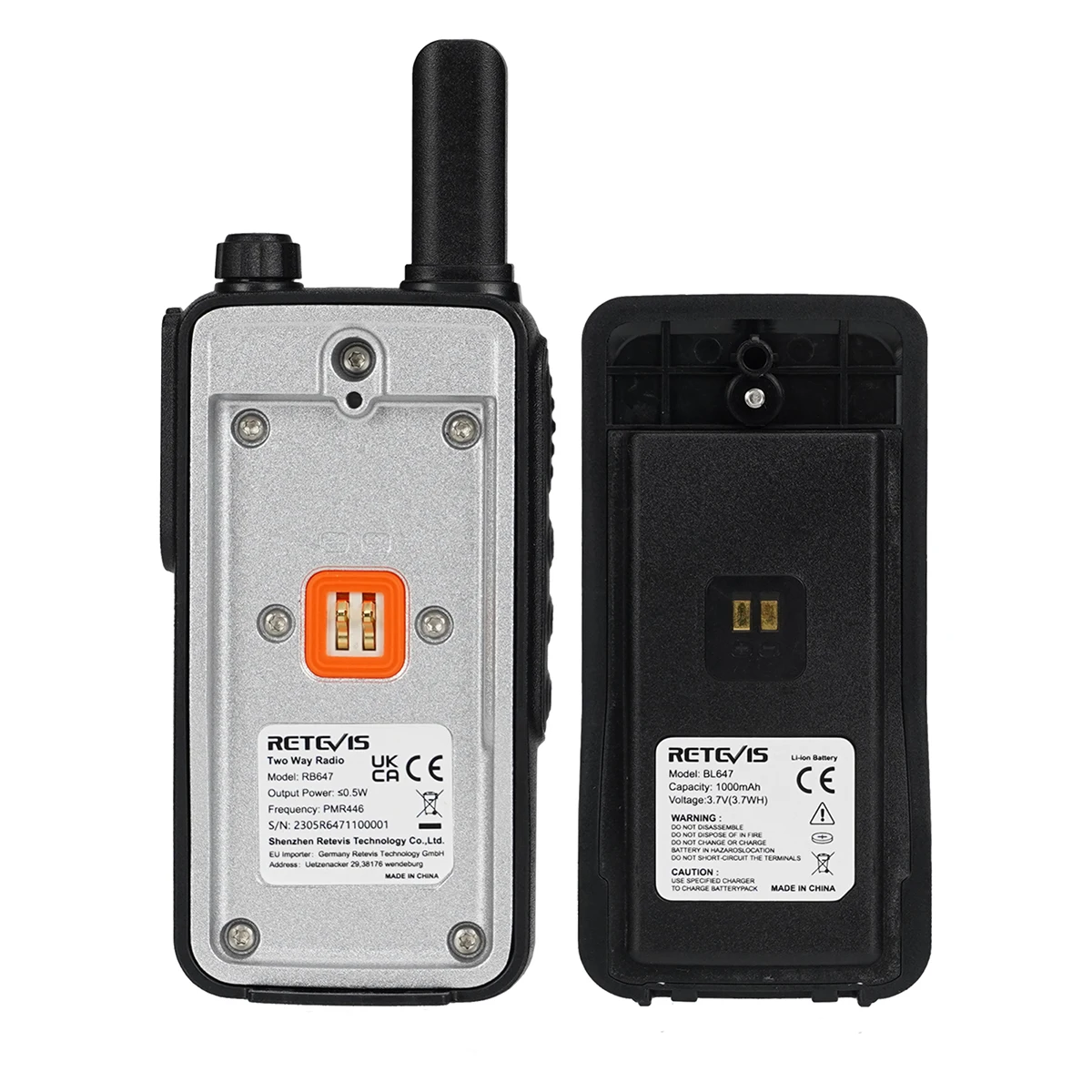 Retevis RB647 IP67 Wasserdichtes Walkie-Talkie Professionelles PMR FRS Mini Zweiwege-Funkgerät USB-C-Ladung VOX für Surfen Kajak Camping – Detail 20