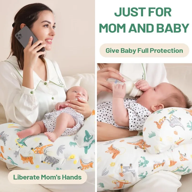 وسادة رضاعة مع غطاء مطبوع عليه حيوانات - وسادة دعم قابلة للإزالة وقابلة للغسل للرضاعة الطبيعية للأمهات والأطفال. بيبيس cosas Utiles #4