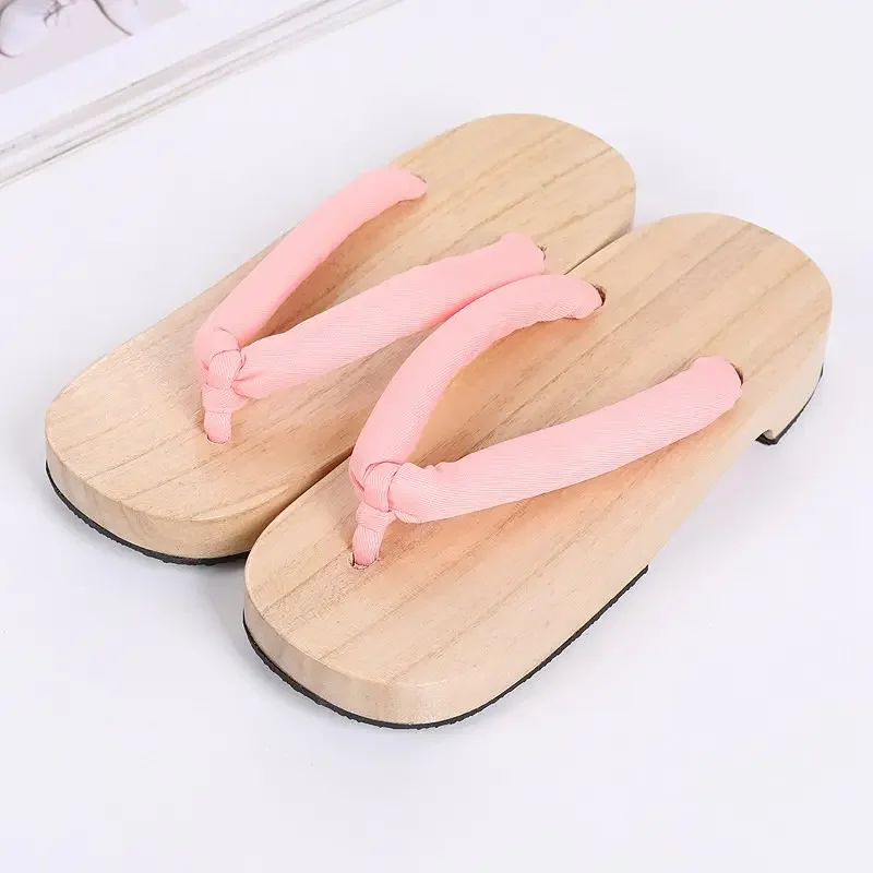 Japanese natural wooden non-slip Oriental sandals geta clogs samurai cosplay flip flops ninja shoes slippers