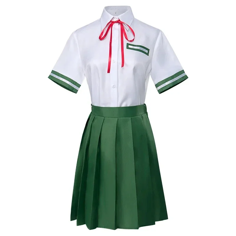 Anime Suzume No Tojimari Iwado Suzume Cosplay Costume Green Skirt Shirt Uniform Dress Suit Halloween Carnival Party Clothes