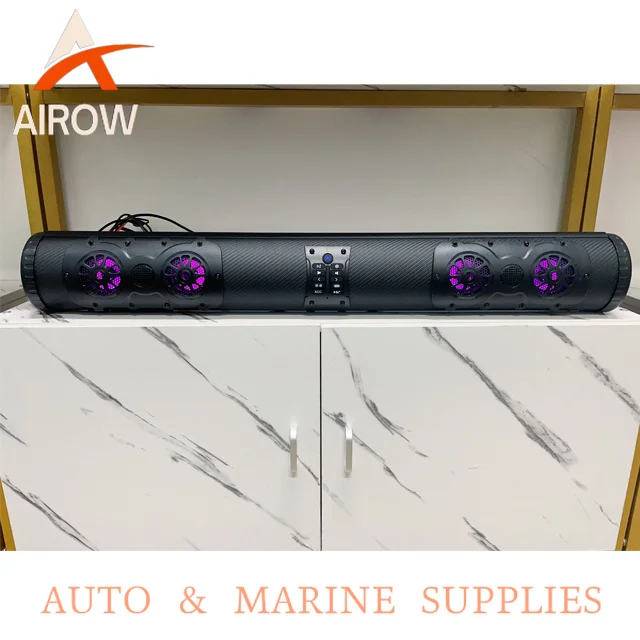 Airow auto New Design Sound Bar Utv Blue Tooth Audio Soundbar Stereo Speaker Radio System Atv Speakers Systems Marine Golf Cart