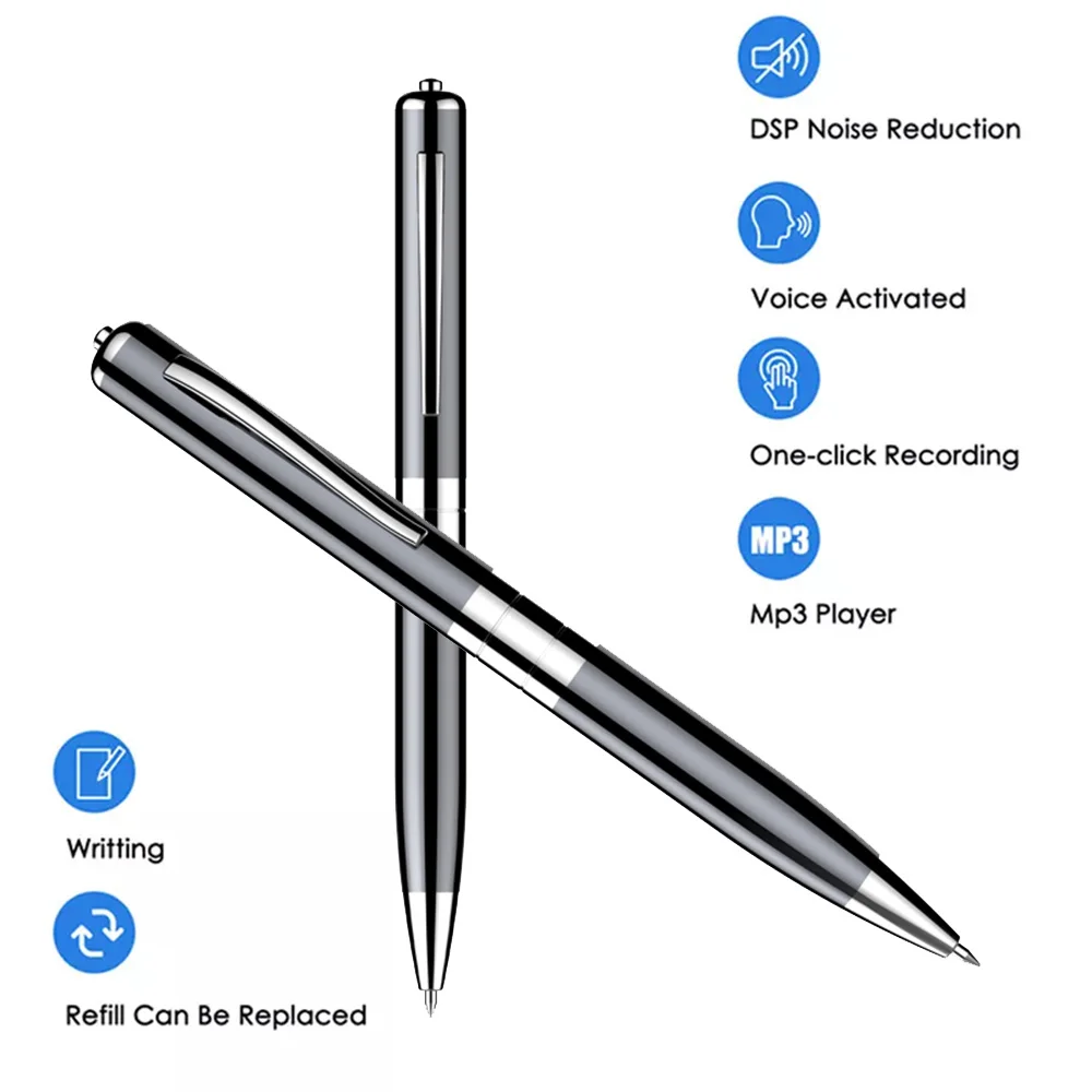 Registratore vocale audio digitale Mini penna USB ad attivazione vocale 16GB 32GB 64GB 128GB Lettore Mp3 Registrazione per lezioni Registrazione di lungo tempo