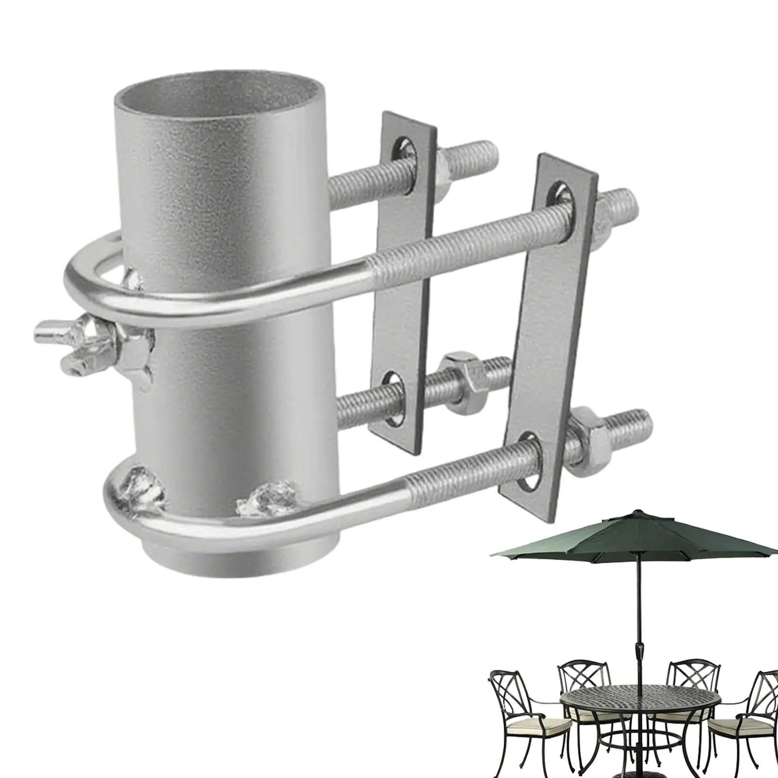 Patio Balcony Umbrella Stand Clip Umbrella Holder for Deck Railing Adjustable Parasol Holder Clip Pole Stand Clip Bracket Base