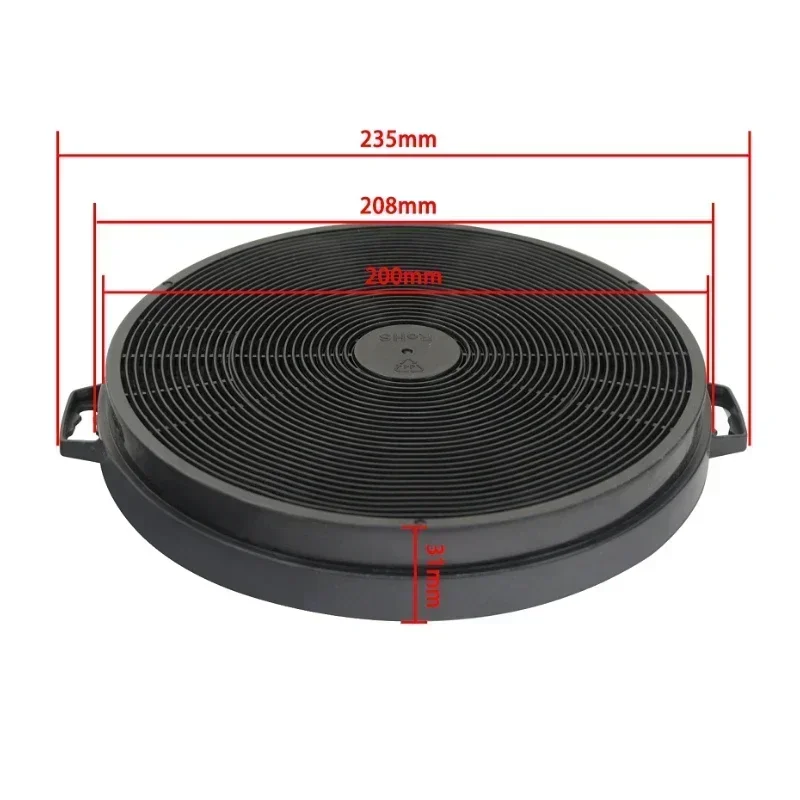 C04 Range Hood Carbon Filter Replacement for Kitchen Wall Mount Range Hood Ductless Ventilation Charcoal Vent Filter 235x31mm