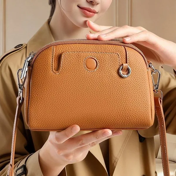 

Новая модная женская сумка через плечо из натуральной кожи (первый слой), простая повседневная кожаная сумка