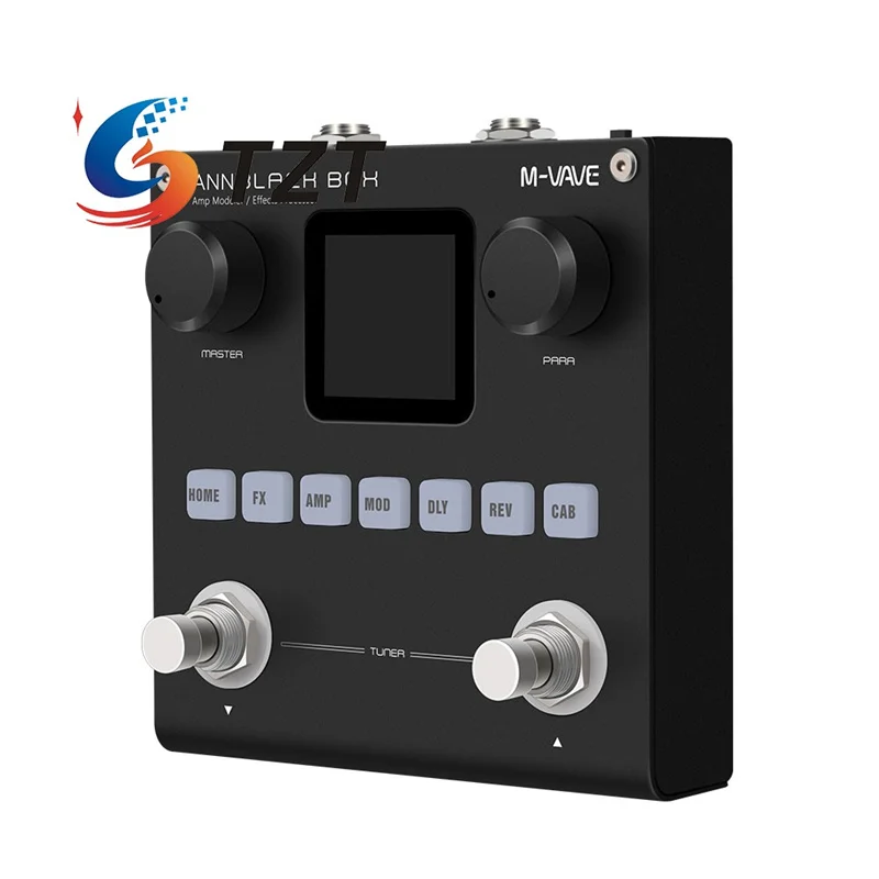 TZT M-VAVE ANNBLACK BOX Моделитель усилителей Процессор эффектов с цветным экраном 1,54 дюйма для гитары, баса и записи