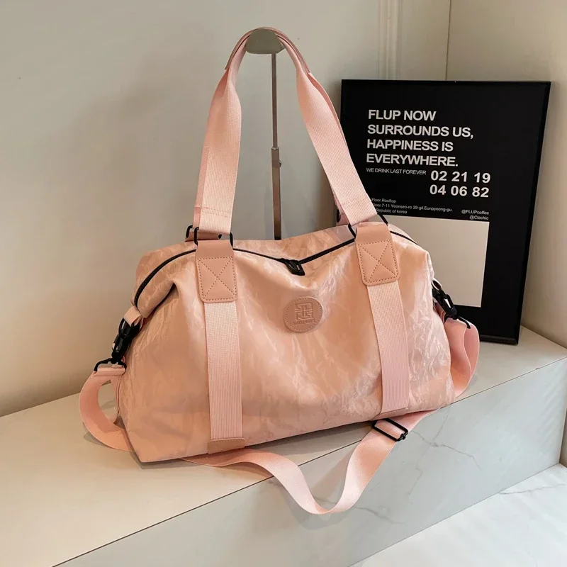 Zipper PU Solid Color Soft Trendy Travel Duffels Large Capacity Top-Handle Bag 2024 Hot Selling Versatile Casual Shoulder Bag