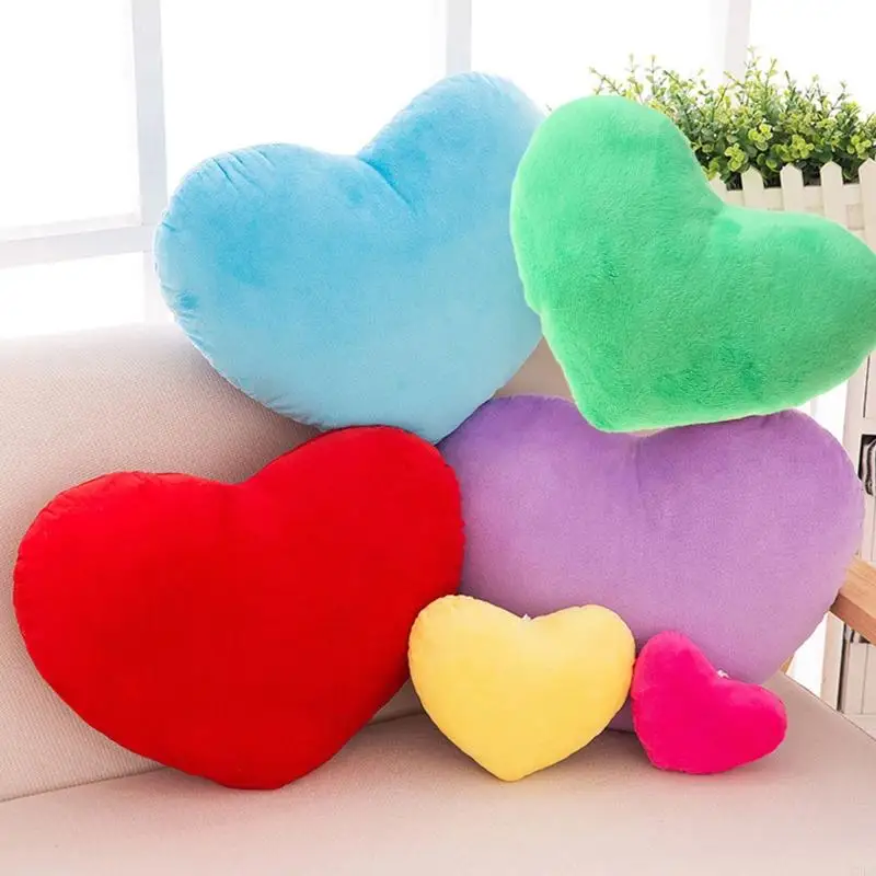 T3LA Cuscino decorativo a forma cuore da 15 in cotone PP morbido per creatività per bambola Lo