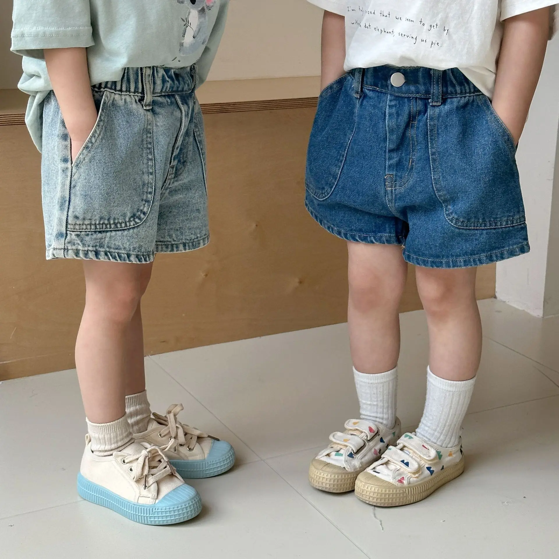 Summer Unisex Children Denim Shorts 1-10Years Girls Shorts Casual Pants Korean  Loose Baby Boys Jeans Shorts Kids Clothes