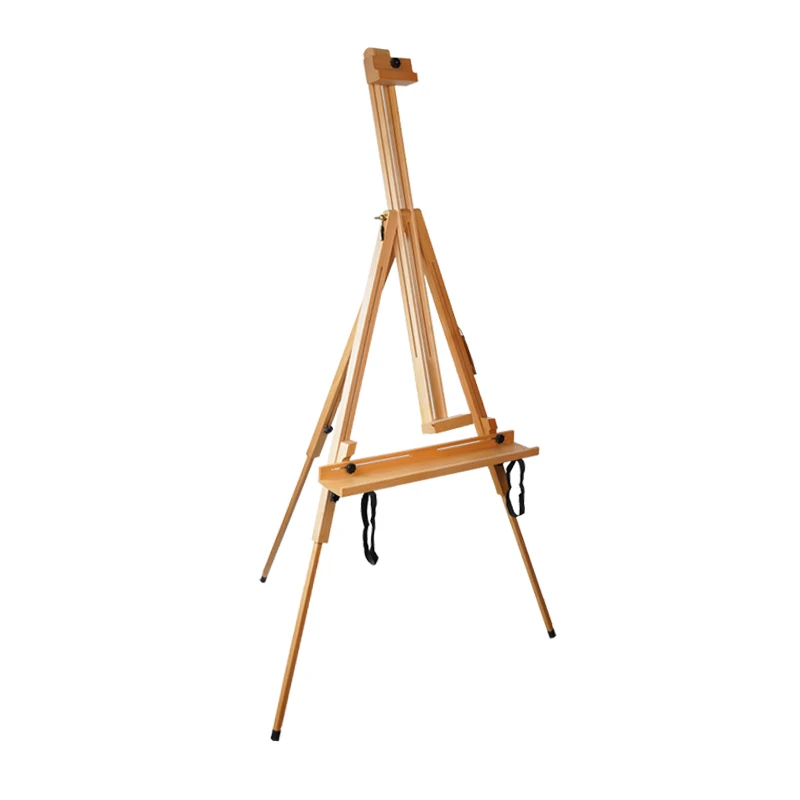 ブナ材の三脚イーゼル、折りたたみ式、高さ調節可能、子供のスケッチや絵画に適しています。