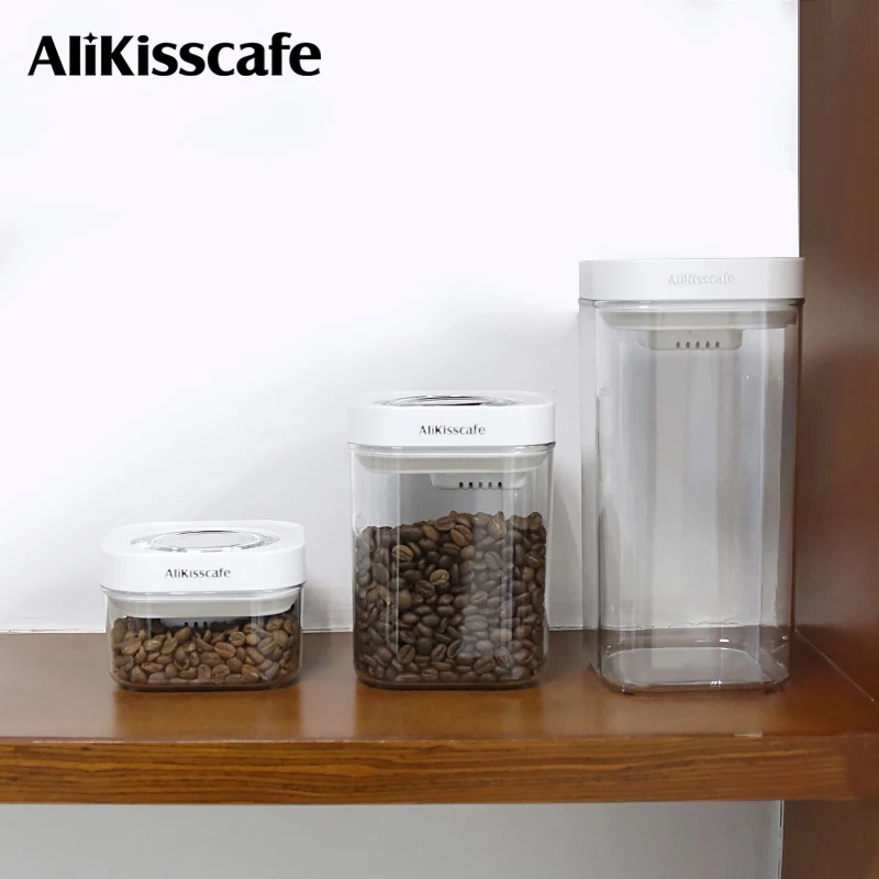 Coffee Bean Storage Vacuum Container Sealed Tank Grain Tea Nut Airtight Jar Cans Kitchen Tools Espresso Barista Accessories