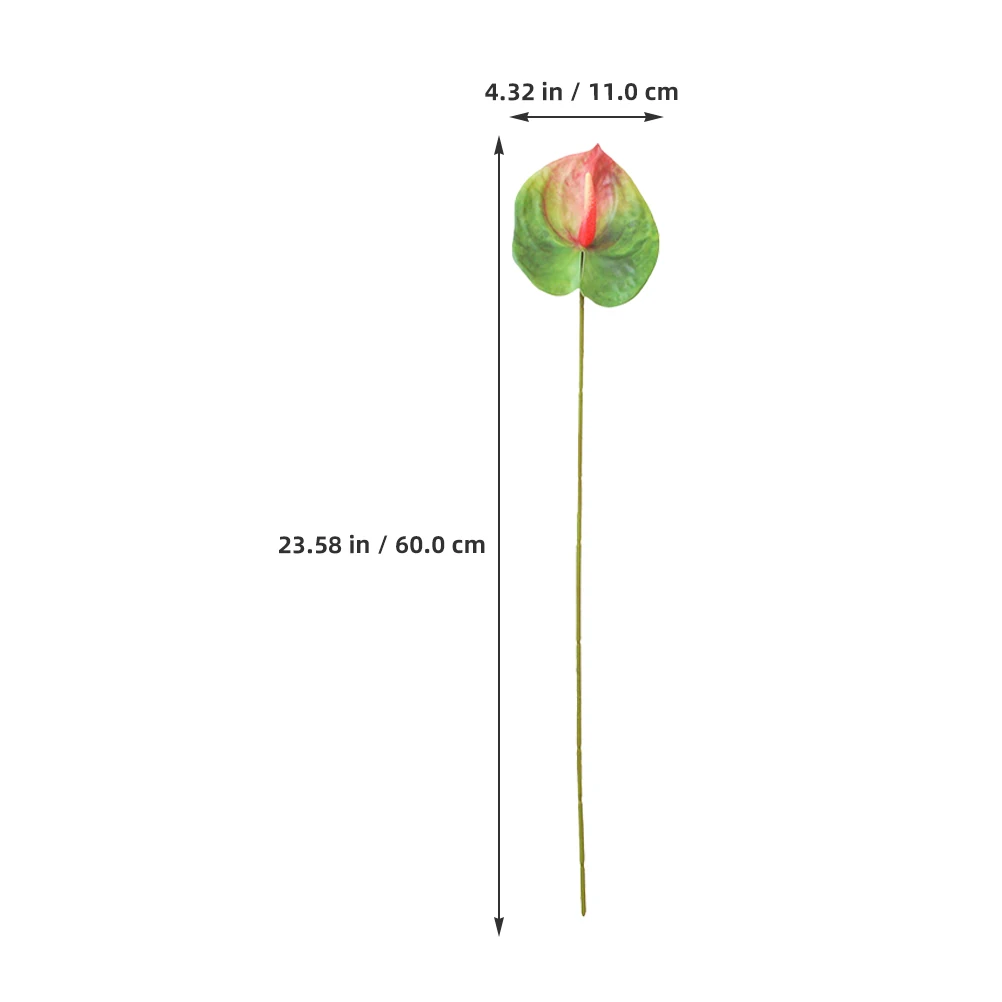 

6pcs Artificial Anthurium Flowers Wedding Bouquet Decor Diy Fake Branch Living Room Home Photo Prop Table Centerpiece Faux