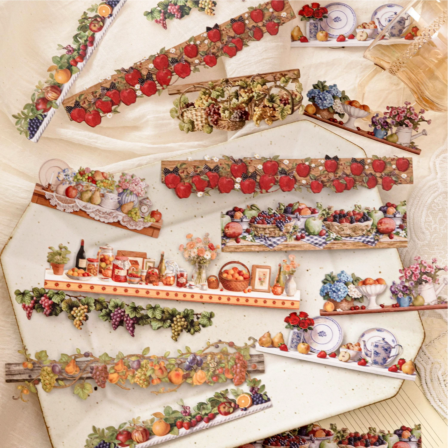 JIANQI 10 Stück/Packung lange Streifen-Aufkleber, süße Katze, DIY, Scrapbooking-Materialien, Collage, Schreibwaren, Dekor, Tagebuchzubehör