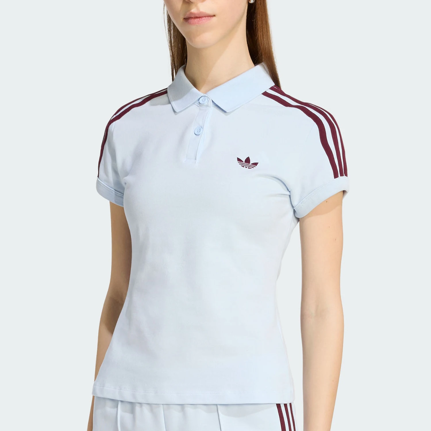 adidas-genuine-clover-women's-lapel-button-short-sleeved-polo-shirt-kd3698