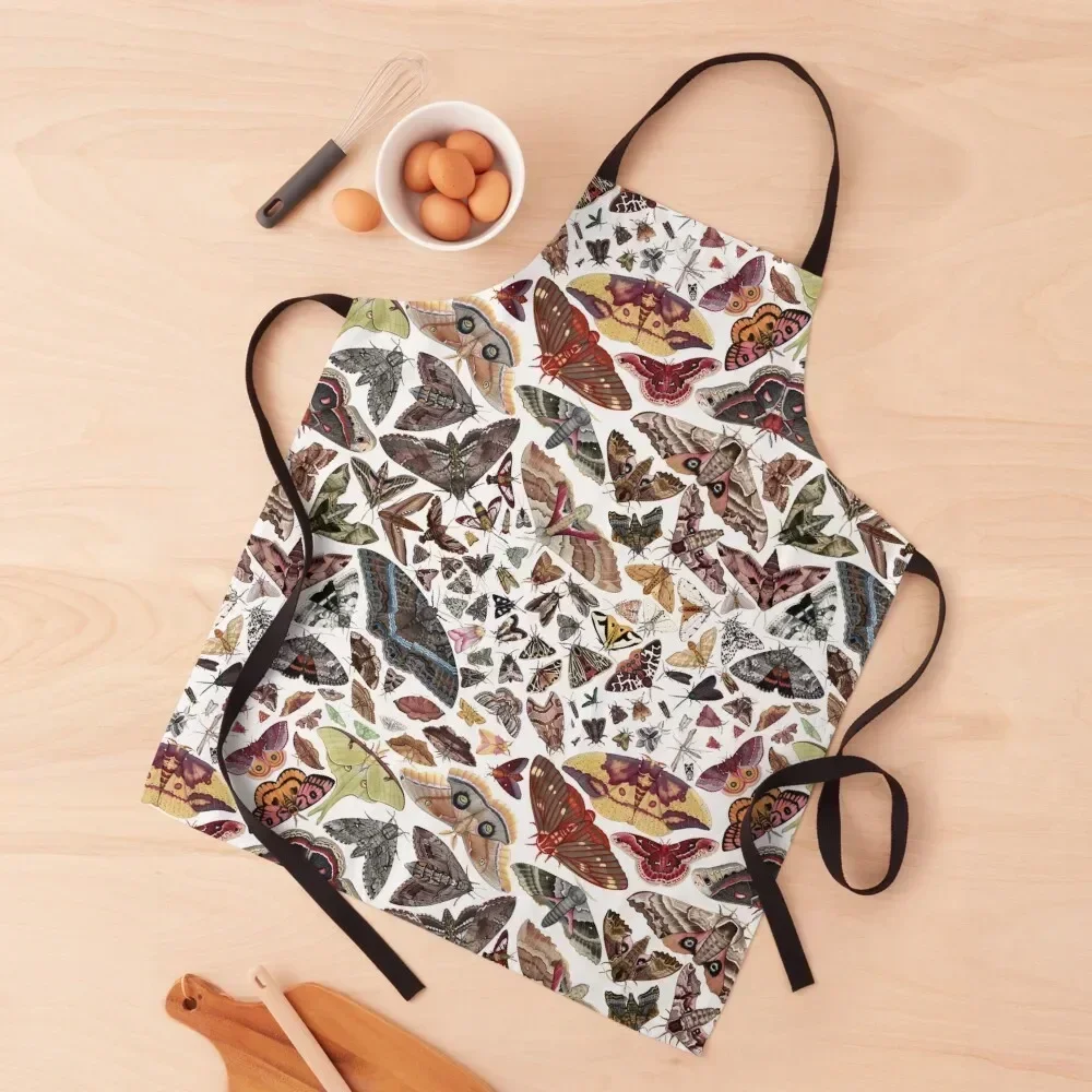 

Moths of North America Pattern Apron with personal logo For Home Accessories House Things For Home And Kitchen Men'ss Apron
